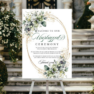 Aquarell Salbeigrüne Unplugged Zeremonie Hochzeit  Poster