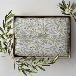 Aquarell Salbeigrüner Olivenzweig Botanisch Seidenpapier