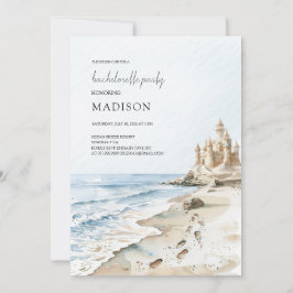 Aquarell Sandstrand Junggeselinnen-Abschied Einladung