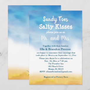 Aquarell Sandy Toes Post Hochzeitsempfang Einladung