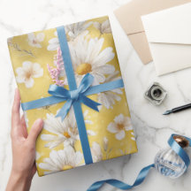Aquarell Sanfte Gelbe Daisy Weiße Blumige Muster