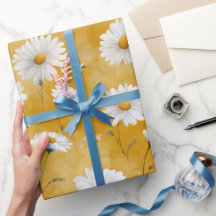 Aquarell Sanfte Gelbe Daisy Weiße Blumige Muster
