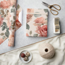Aquarell Sanfte Rosa Rose Beige Blumenmuster