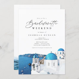 Aquarell Santorini Griechenland Skyline Ozean Trop Einladung