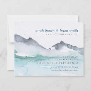 Aquarell Save-the-Date Bergsee Hochzeit Save The Date