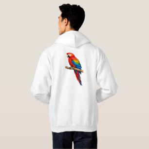 Aquarell-Scharlachara-Papagei-Doppelseitiger Hoodi Hoodie