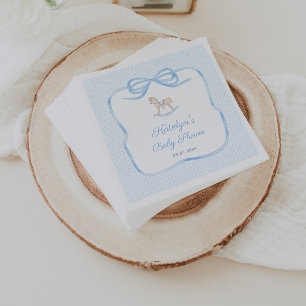 Aquarell Schaukelpferd Vintage Babyparty Serviette
