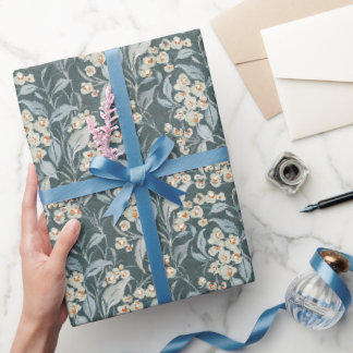 Aquarell Schiefergraue Botanische Eukalyptusblätte Geschenkpapier