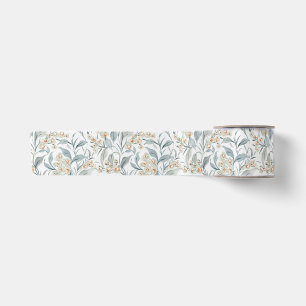 Aquarell Schiefergraue Botanische Eukalyptusblätte Satinband