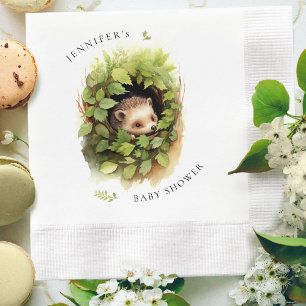 Aquarell Schlafen Igel Kinderdusche Serviette
