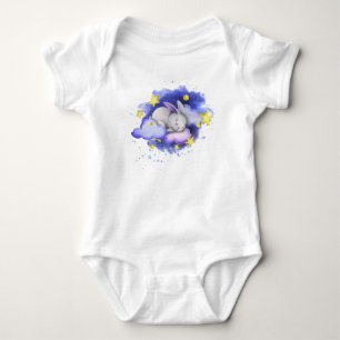 Aquarell schlafender Hase Baby Strampler