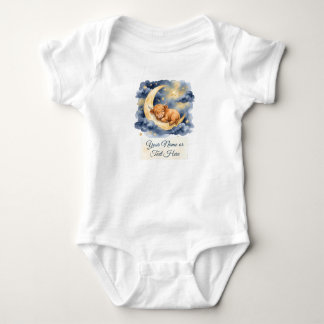 Aquarell Schlafendes Hochlandkalb Mondsichel Baby Strampler