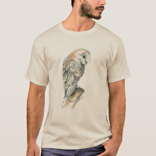 Aquarell-Schleiereule-Vogel-Natur-Kunst T-Shirt