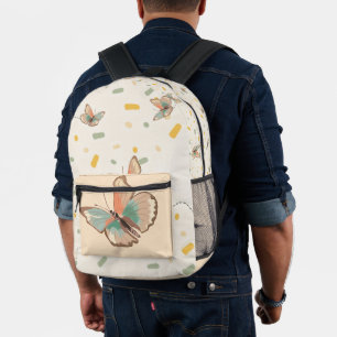 Aquarell-Schmetterling-Ästhetik-Blumenmuster-Ruck Bedruckter Rucksack