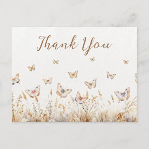 Aquarell Schmetterling Boho Baby Shower Danke Postkarte