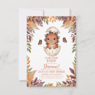 Aquarell-Schmetterling-Dinosaurier-Baby-Party Einladung