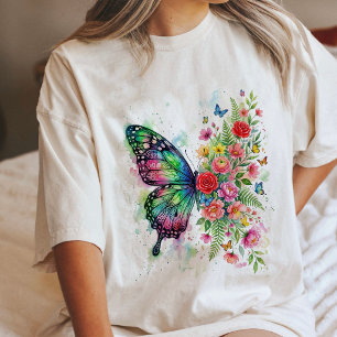 Aquarell Schmetterling & Floral Tri-Blend Shirt