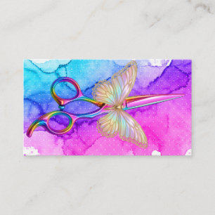 Aquarell-Schmetterling-Friseur-Geschäftskarte Visitenkarte