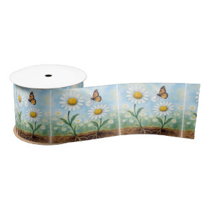 Aquarell-Schmetterling liefert Post an eine Marger Satinband