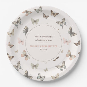 Aquarell Schmetterling Minimalistischer Chic Babys Pappteller