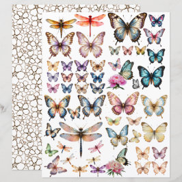 Aquarell-Schmetterling-Set für fusseligen Schnitt