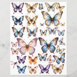 Aquarell-Schmetterling-Set für fusseliges Schneide