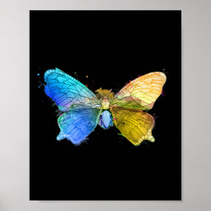 Aquarell Schmetterling Ukraine-Flagge Ukraine-Gesc Poster