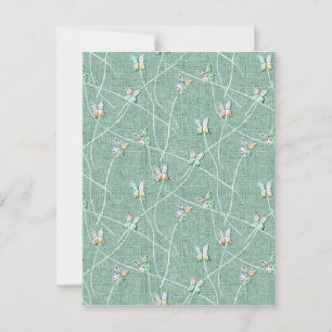 Aquarell Schmetterlinge auf Minzgrün Postkarte