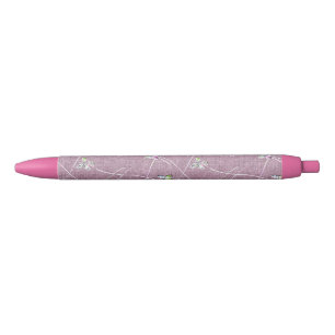 Aquarell-Schmetterlinge auf staubigem Rosa Kugelschreiber