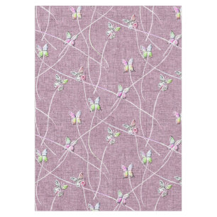 Aquarell-Schmetterlinge auf staubigem Rosa Tischdecke