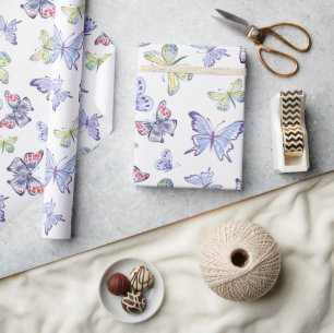 Aquarell-Schmetterlinge Geschenkpapier