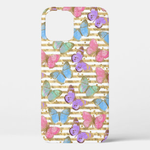 Aquarell-Schmetterlinge Gold-Glitter Case-Mate iPhone Hülle