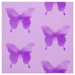 Aquarell-Schmetterlinge - Lavendel und Veilchen Stoff