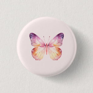 Aquarell-Schmetterlingskunst Button