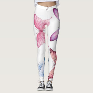 Aquarell-Schmetterlingsmuster-Elemente-Blatt Leggings