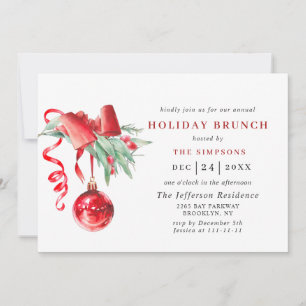 Aquarell-Schmuck WEIHNACHTEN HOLIDAY BRUNCH Einladung