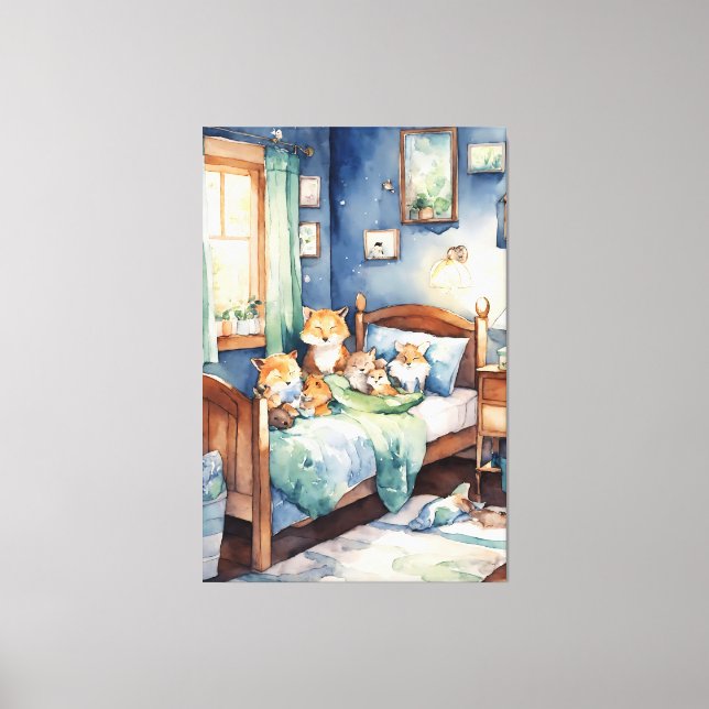 Aquarell schmückende Kinderzimmer Kunst Leinwanddruck (Vorderseite)