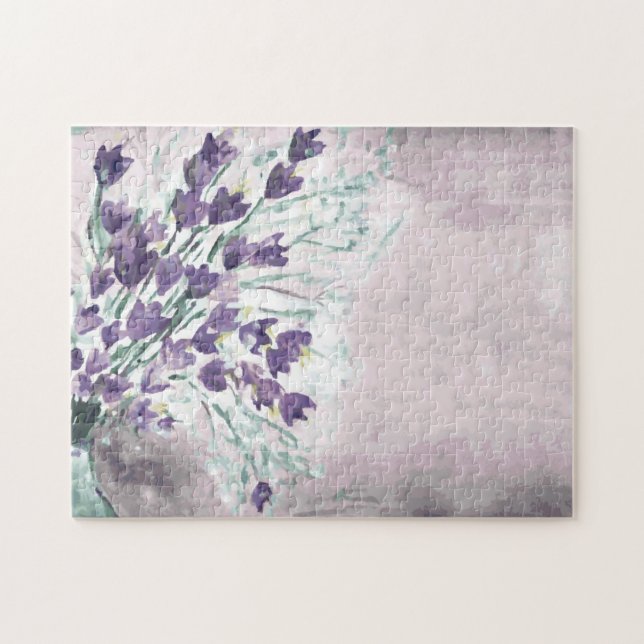 Aquarell-Schmutzhintergrund mit Glocken Puzzle (Horizontal)