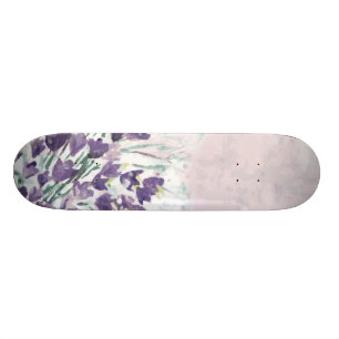 Aquarell-Schmutzhintergrund mit Glocken Skateboard
