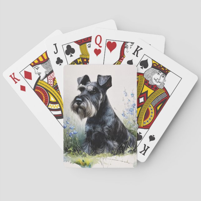 Aquarell-Schnauzer Spielkarten (Rückseite)