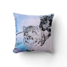 Aquarell-Schnee-Leopard