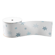 Aquarell-Schneeflocken-Grosgrainband