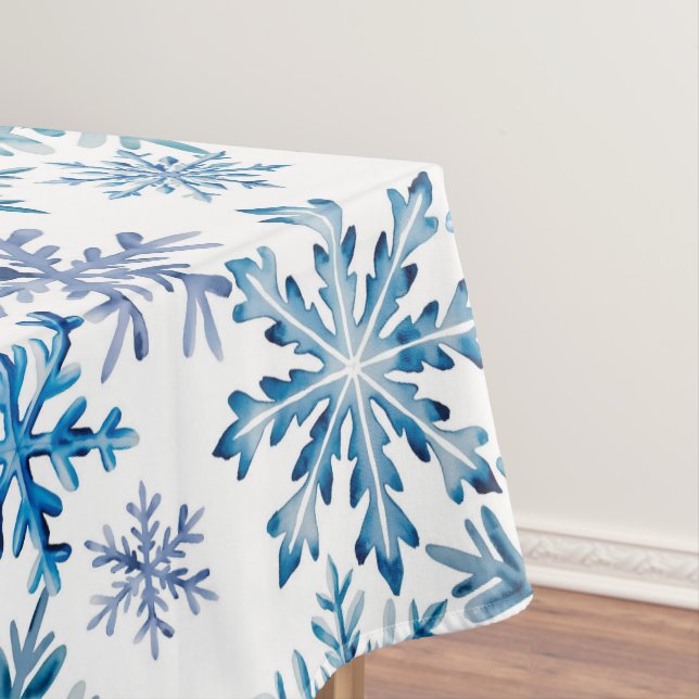 Aquarell-Schneeflocken-Muster Tischdecke (Beispiel)