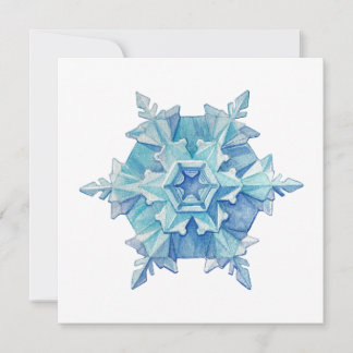 Aquarell-Schneeflocken-Weihnachtskarte