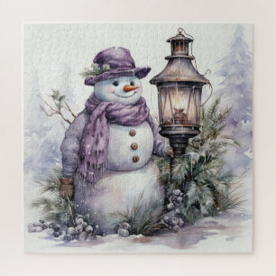 Aquarell-Schneemann-Puzzle Puzzle