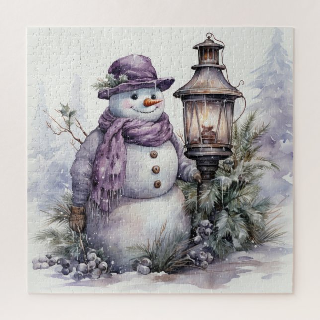 Aquarell-Schneemann-Puzzle Puzzle (Vertikal)