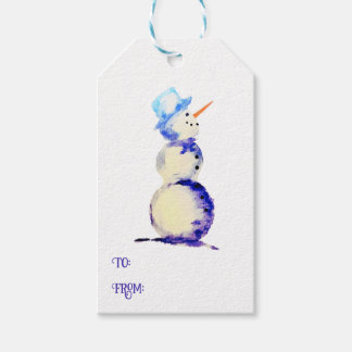 Aquarell-Schneemann-Weihnachts-Geschenkanhänger Geschenkanhänger