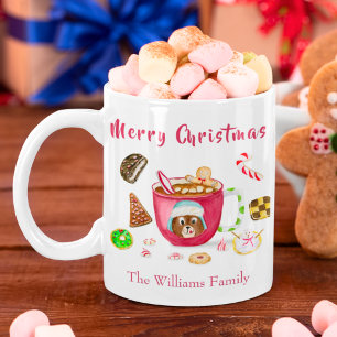 Aquarell-Schokoladen-Gingerbread-Cookies-Feiertage Kaffeetasse