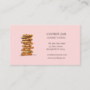 Aquarell Schokoladenchip-Kekse Bäckerei Visitenkarte