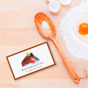 Aquarell-Schokoladenkuchen-Bäckerei Visitenkarte